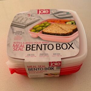 Joie Pink and White Meal Seal Bento Box, pack of 3